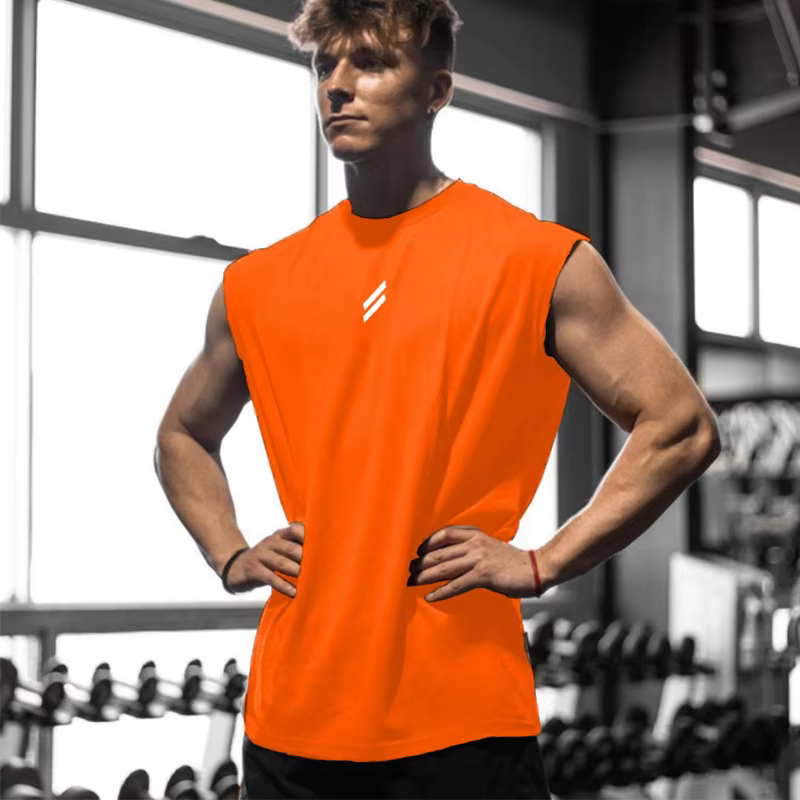 Nouveau été Fitness sport débardeur hommes respirant maille ample entraînement sans manches T-shirt séchage rapide