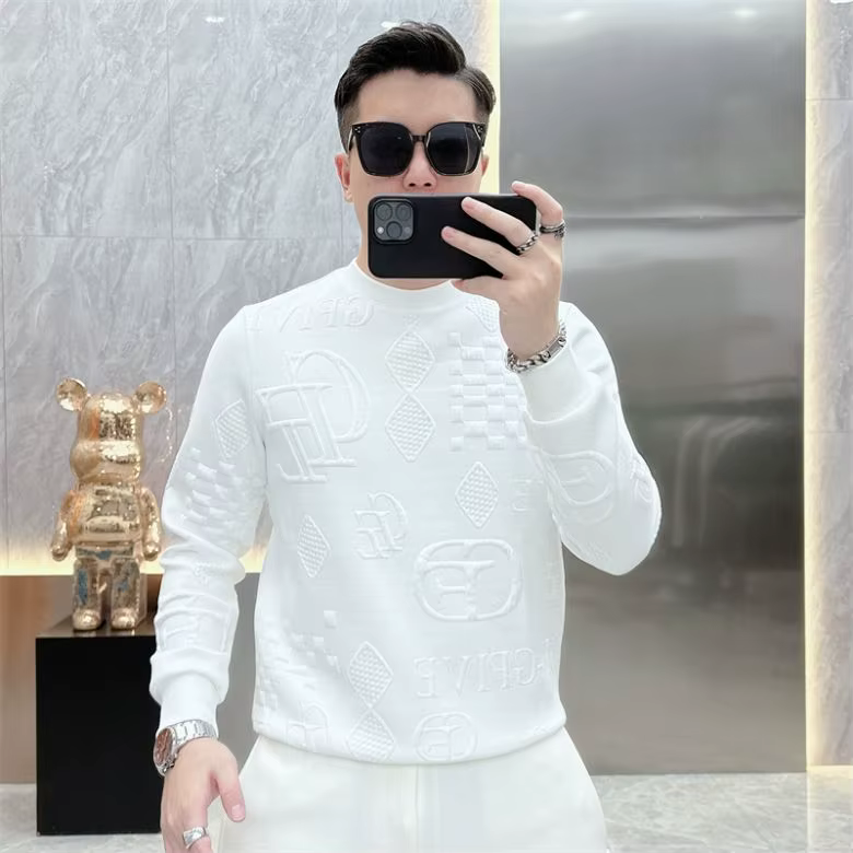 T-shirt à manches longues en Jacquard pour hommes
