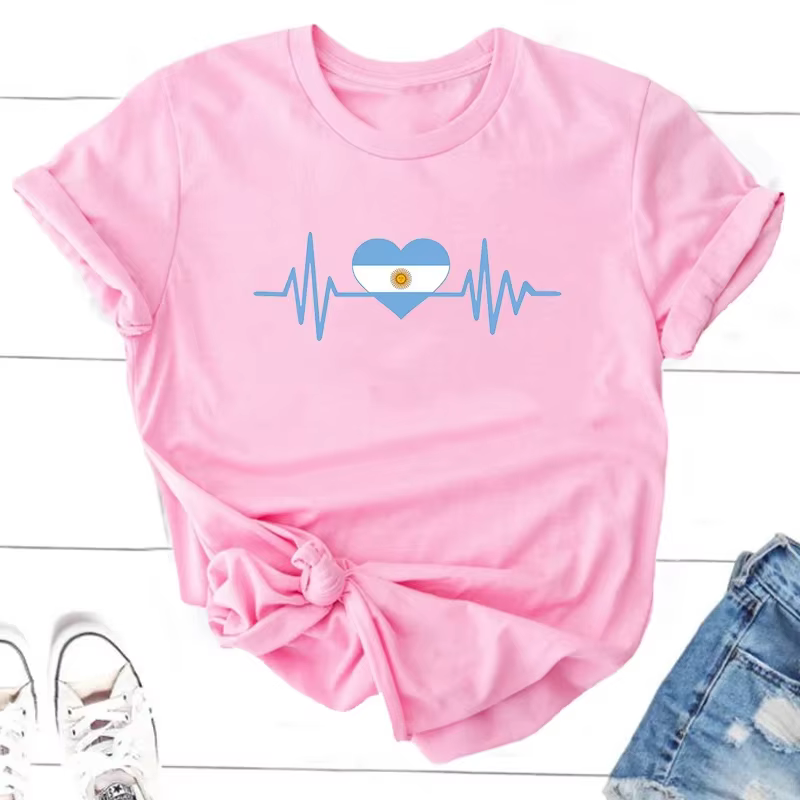 T-shirt de coeur d'Argentine pour les femmes et les hommes