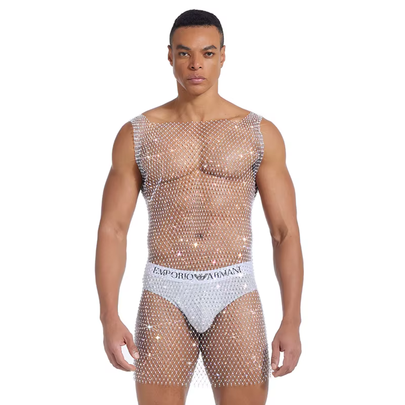 Débardeur en maille strass pour hommes