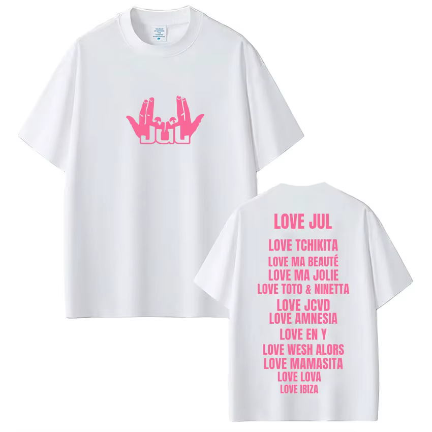 Rappeur Jul Love Jul T-shirt graphique classique hommes femmes mode Hip Hop manches courtes coton surdimensionné