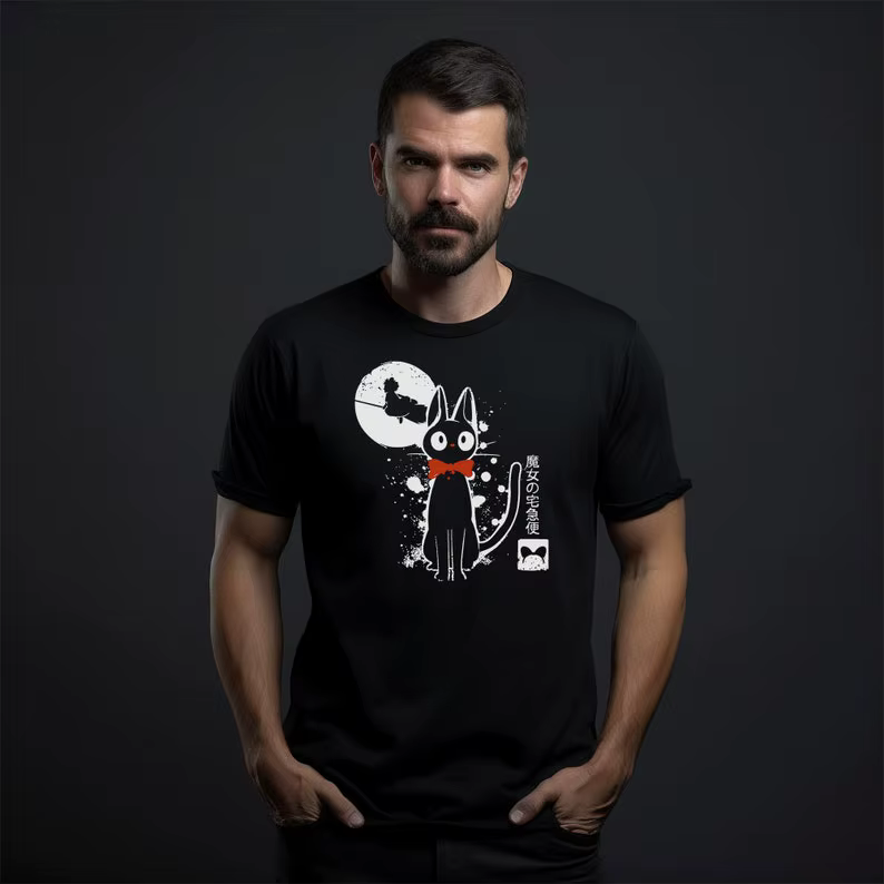 T-shirt Kiki Cat encré