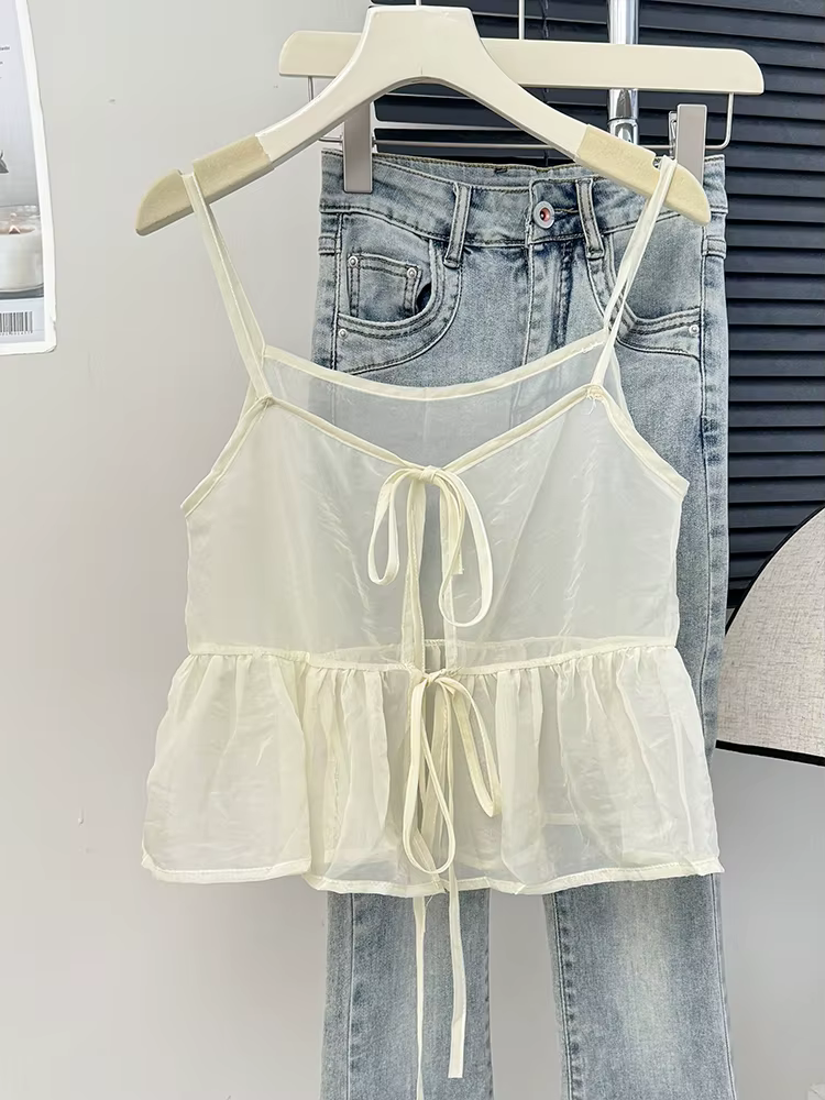 Kimtiendra mo-Gilet à lacets rose pour femmes