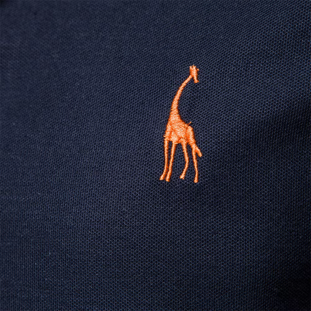 AIOPESON brodé 35% coton polo homme décontracté couleur unie Slim Fit