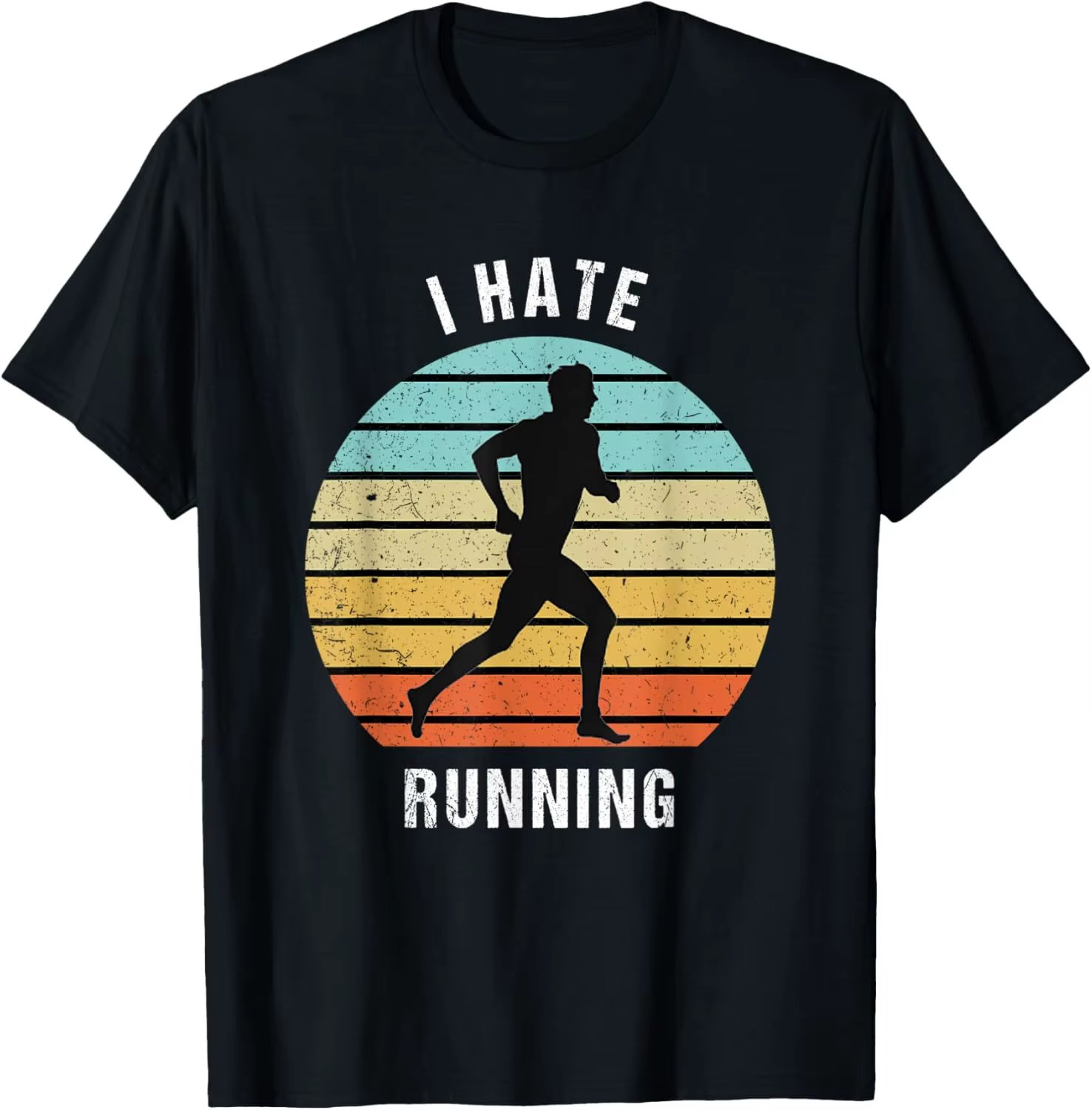 T-shirt drôle et satirique avec emoji « J'ai horreur de courir »