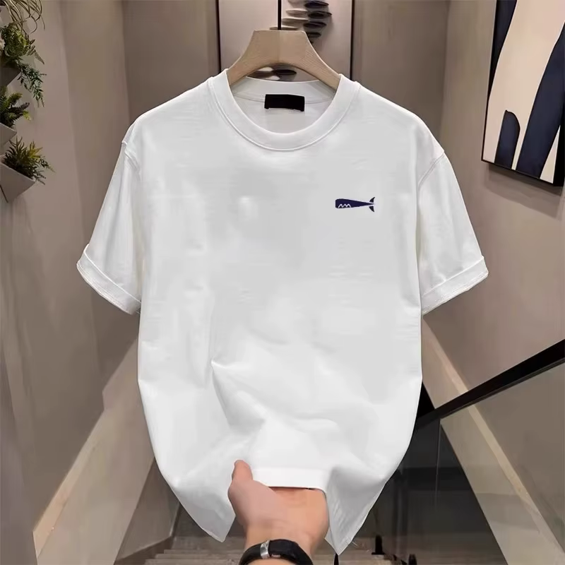 T-shirts en coton ajustés noirs pour hommes