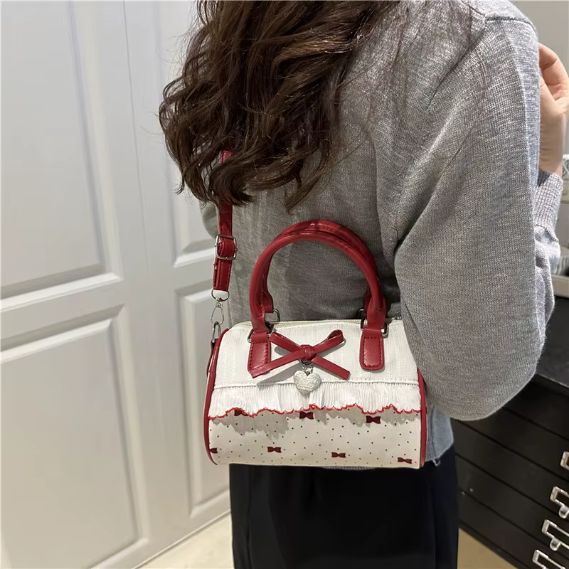 Sac coréen à pois avec nœud