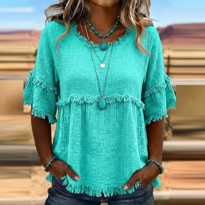 T-shirt élégant pour femme à franges