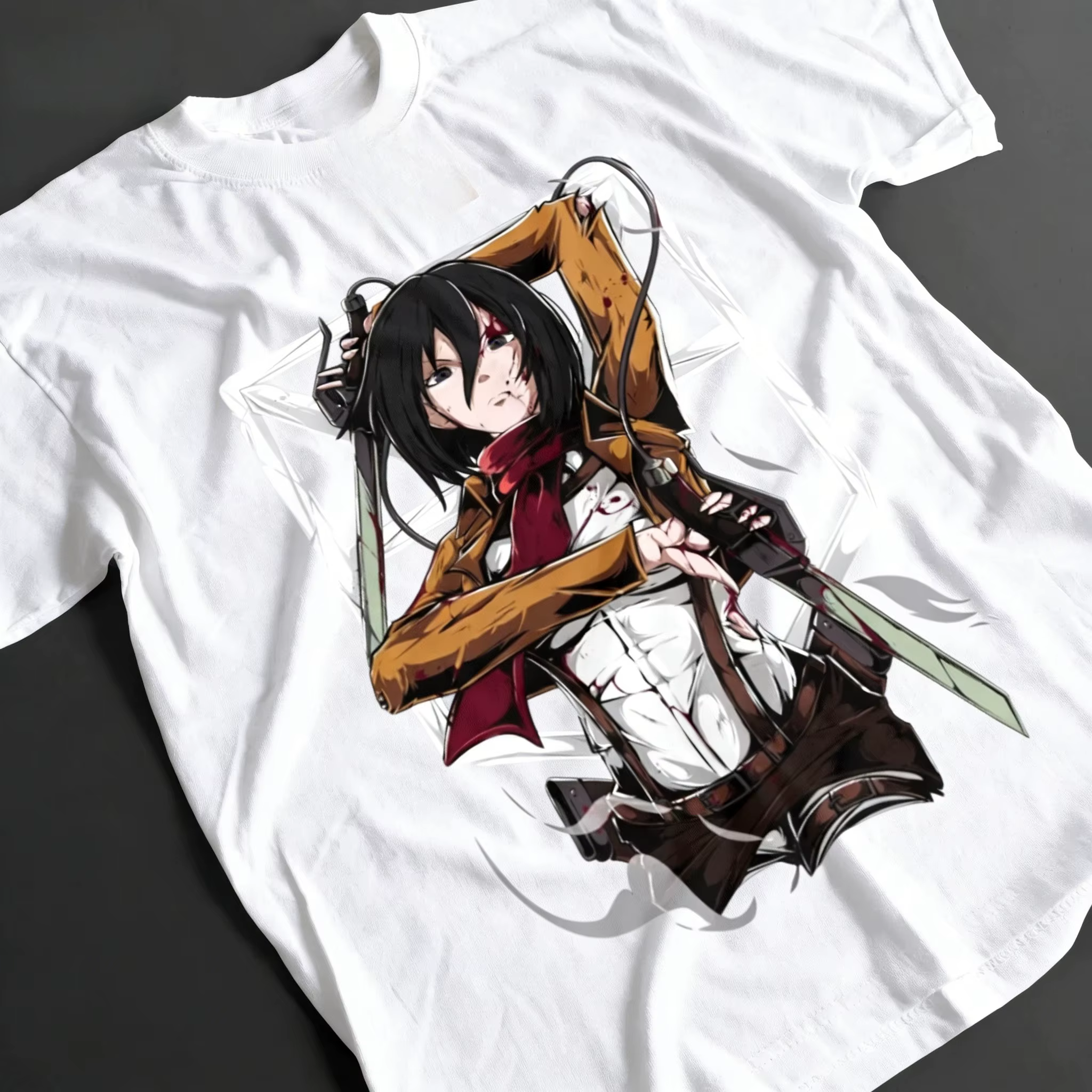 T-shirt Attack on Titan Mikasa Ackerman AOT – Vêtement supérieur Anime confortable et respirant – Été 2026