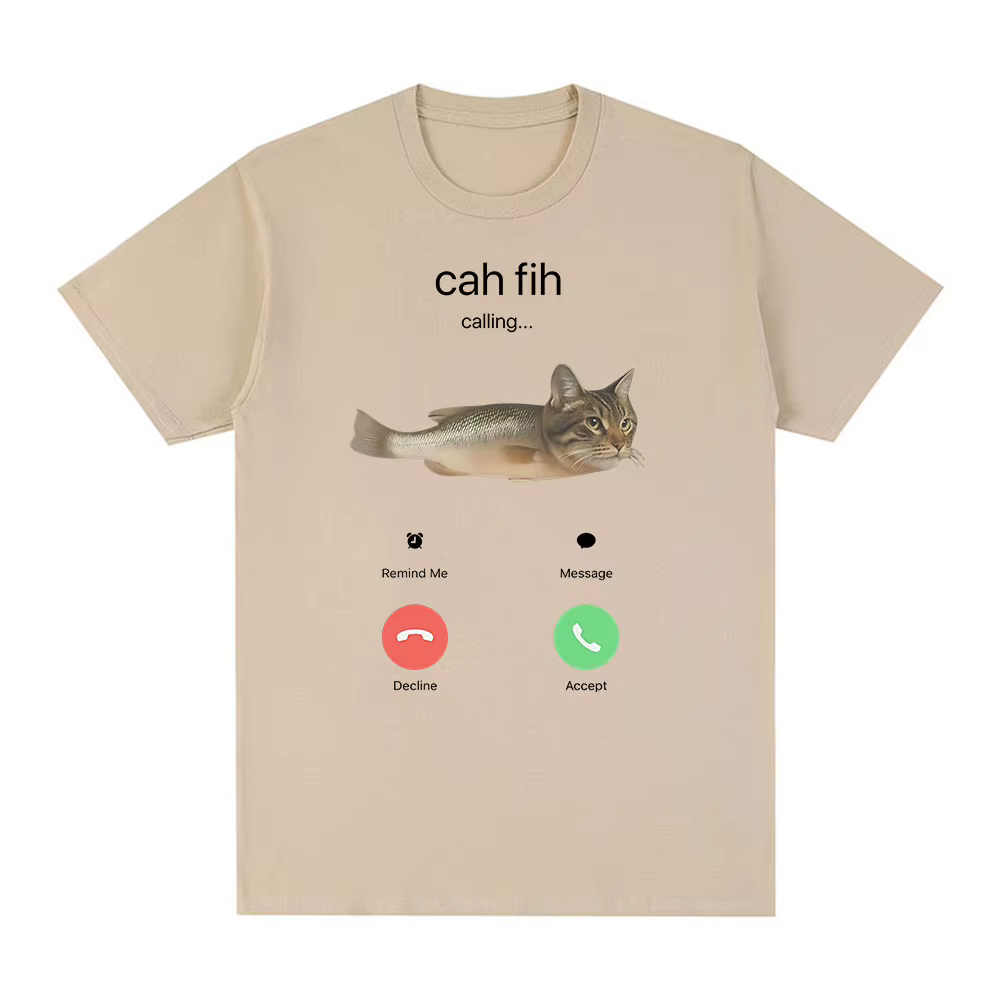 T-shirt humoristique Cah Fih Meme : Chat