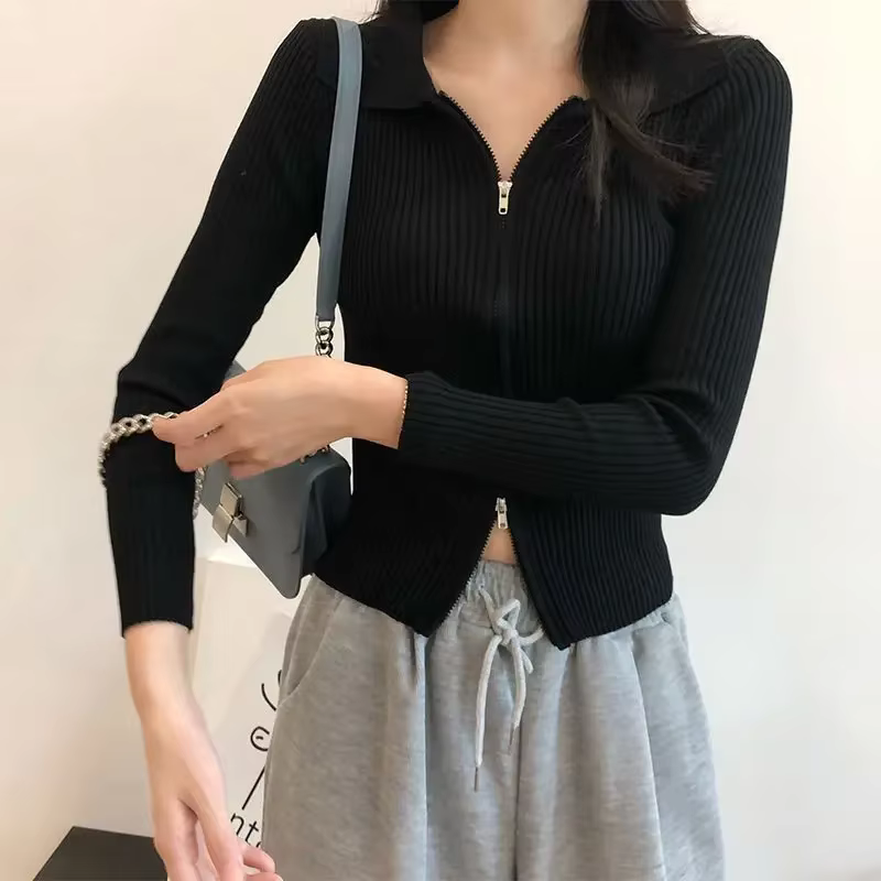 Cardigan Slim Fit à col polo pour femme