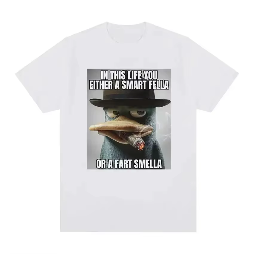 Perry Platypus vous êtes une Fella intelligente ou un sourire de pet T-shirt graphique drôle t-shirts de mode pour hommes et femmes