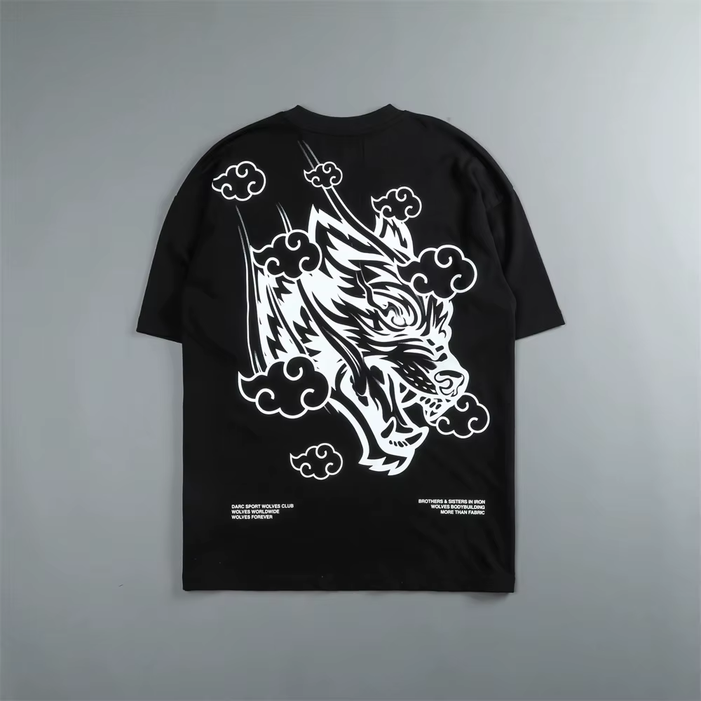 DARC SPORT T-shirt ample à manches courtes en coton imprimé pour hommes et femmes