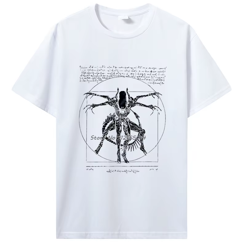 2019 marque t-shirt Homme t-shirts trucs Cool pour adolescents Da Vinci Alien t-shirt Gamer cadeaux pour hommes Streetwear