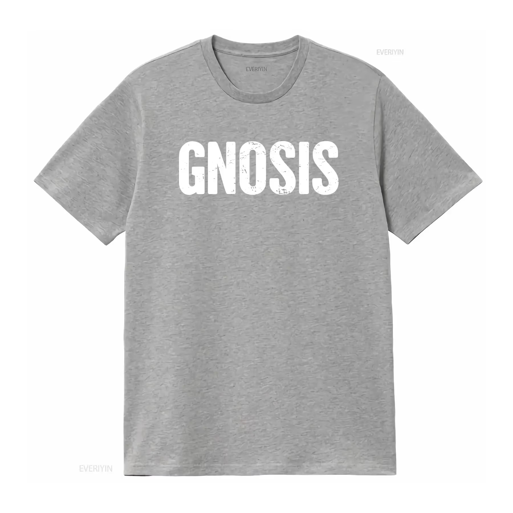 T-shirt Gnostique Effet Vieilli – Gnosticisme Gnosis – Haut Unisexe Respirant Lavé Style Vintage pour Usage Quotidien Polyvalent et Décontracté