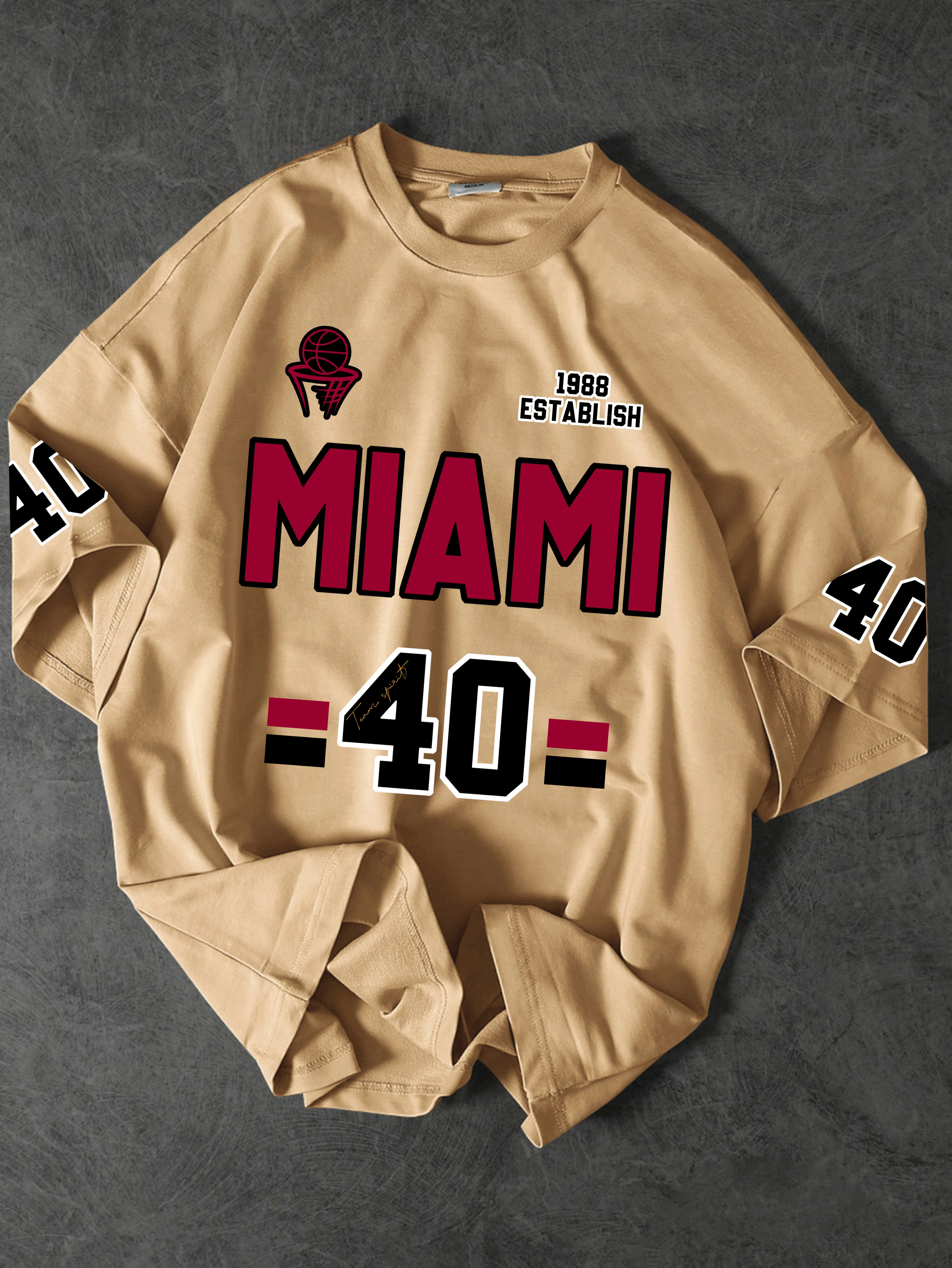 T-shirt graphique vintage en jersey de sport « Miami 1988 »