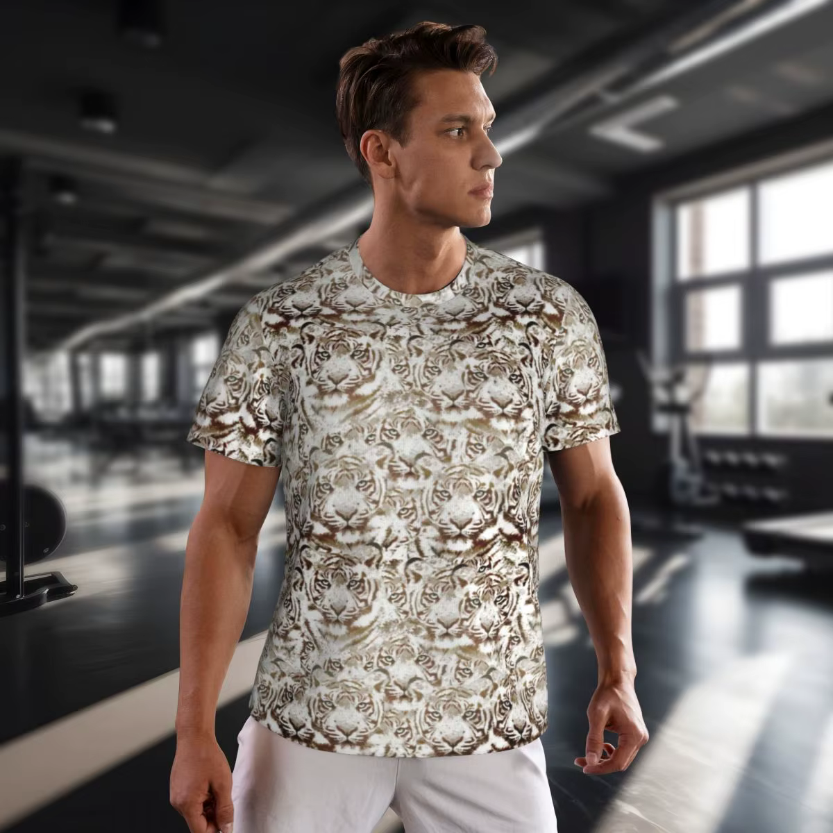T-Shirt Design visage de tigre blanc et marron