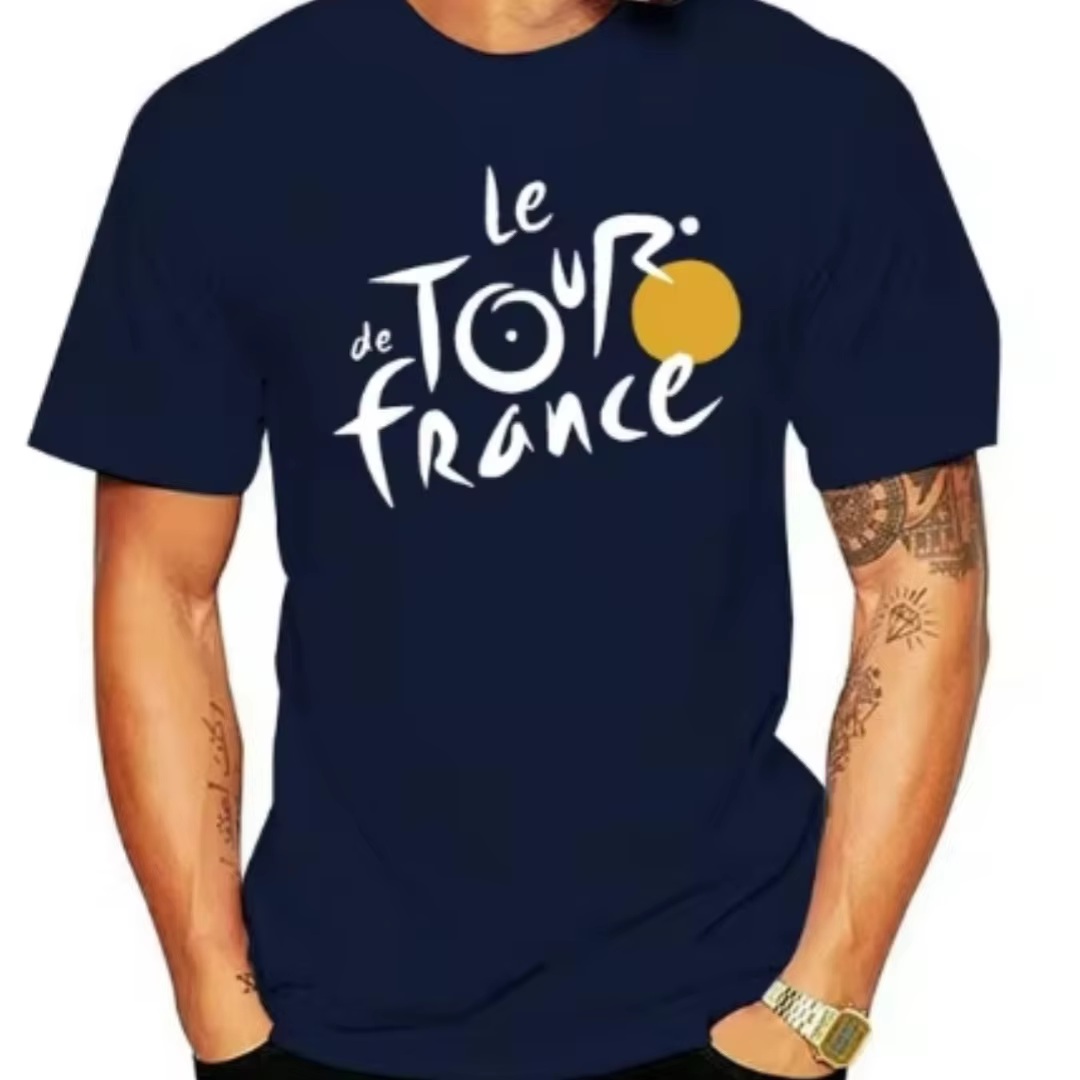Vente chaude nouveau Tour de France hommes lettre imprimée confortable et respirant col rond T-shirt extérieur haut décontracté