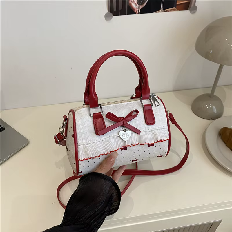 Sac coréen à pois avec nœud