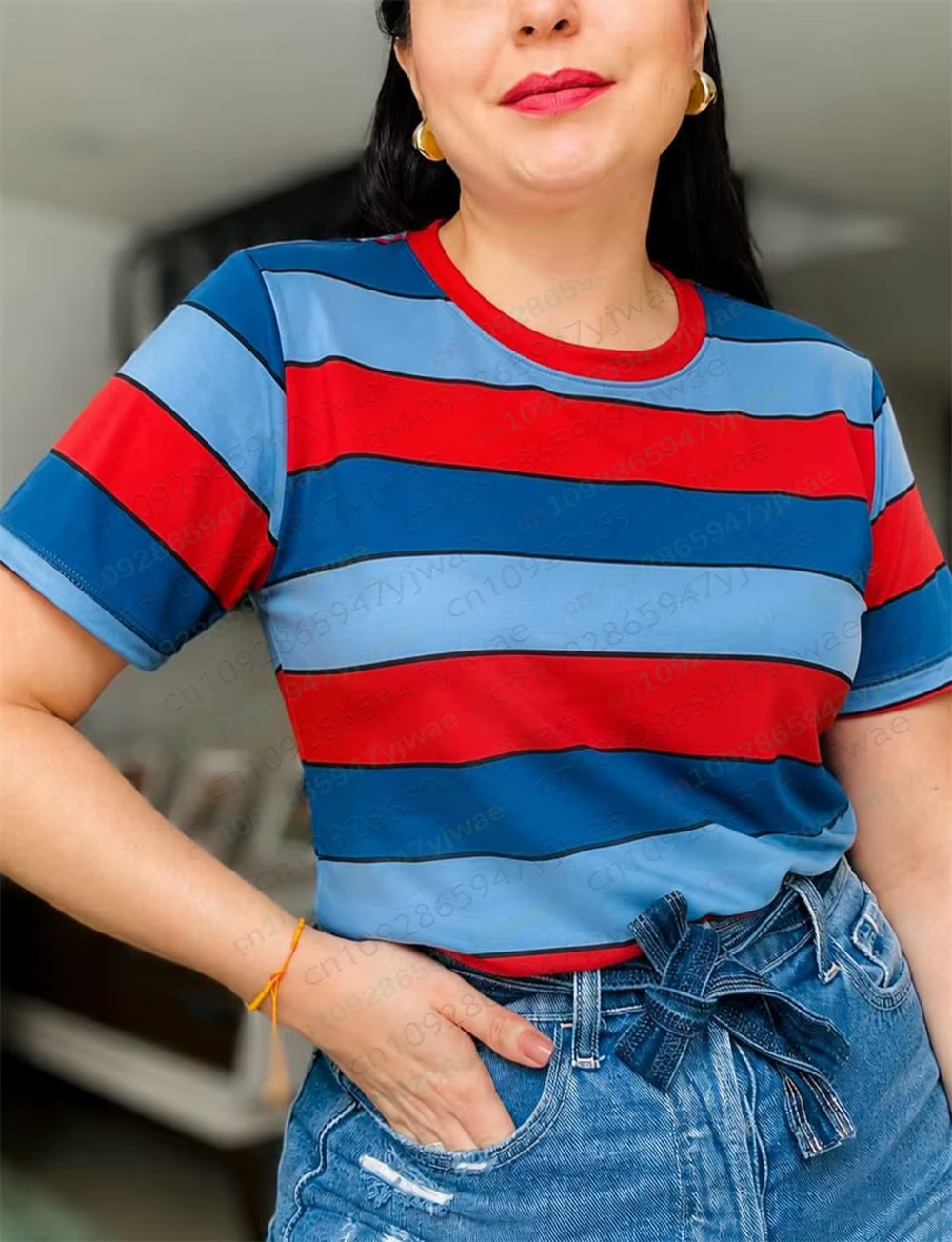 Chemise décontractée à rayures françaises