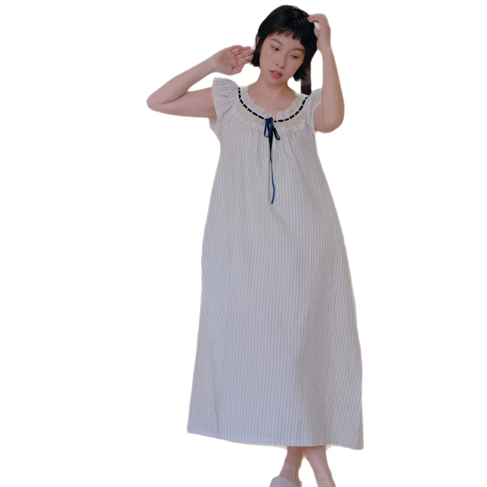 Robe de nuit d'été 2026 à manches volantes