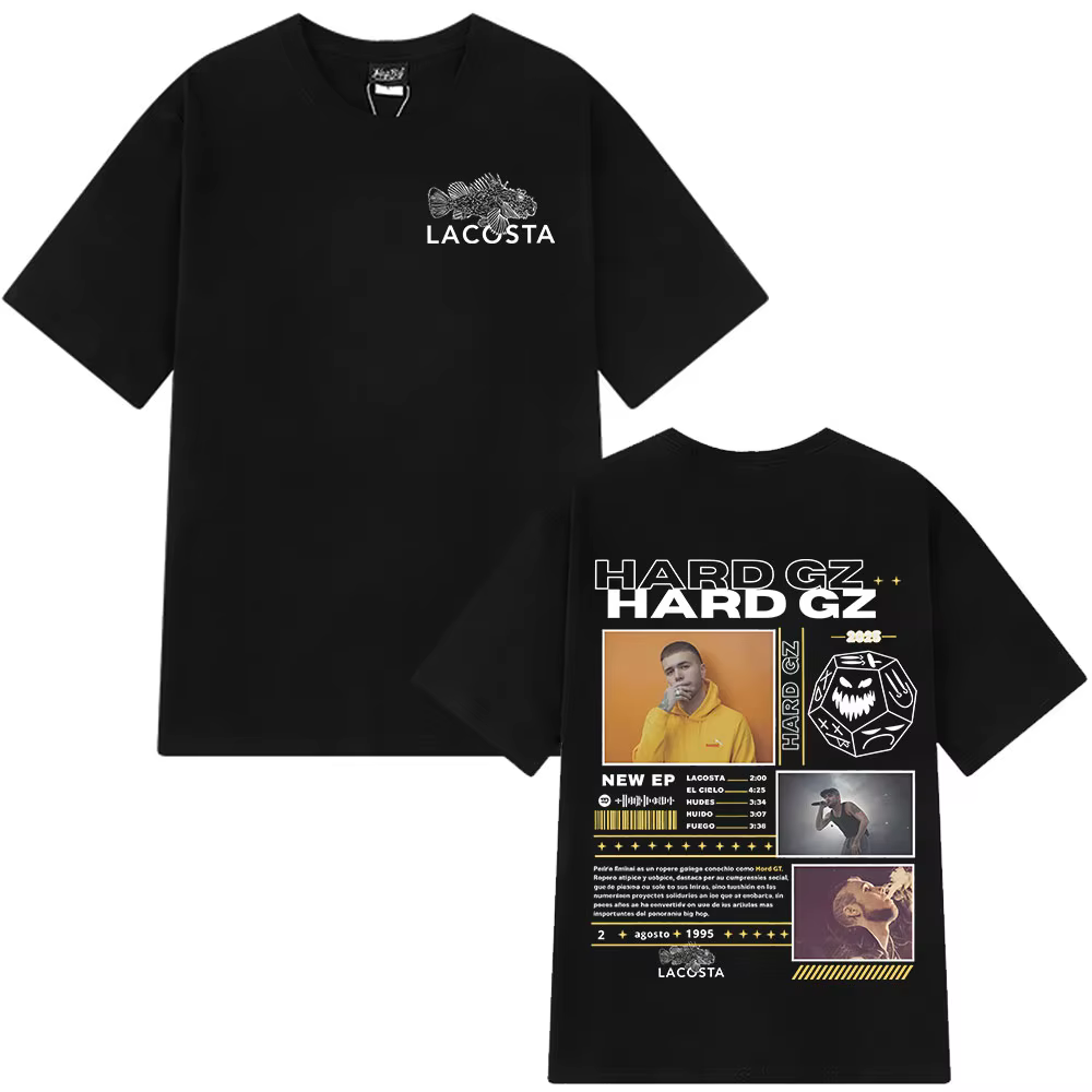 Rappeur dur GZ Tour 2025 Merch T-shirt hommes Hip Hop mode coton à manches courtes T-shirts Vintage surdimensionné T-shirt haut Streetwear
