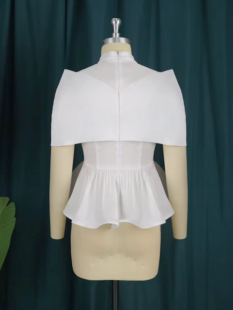 Chemisier péplum en Tulle blanc
