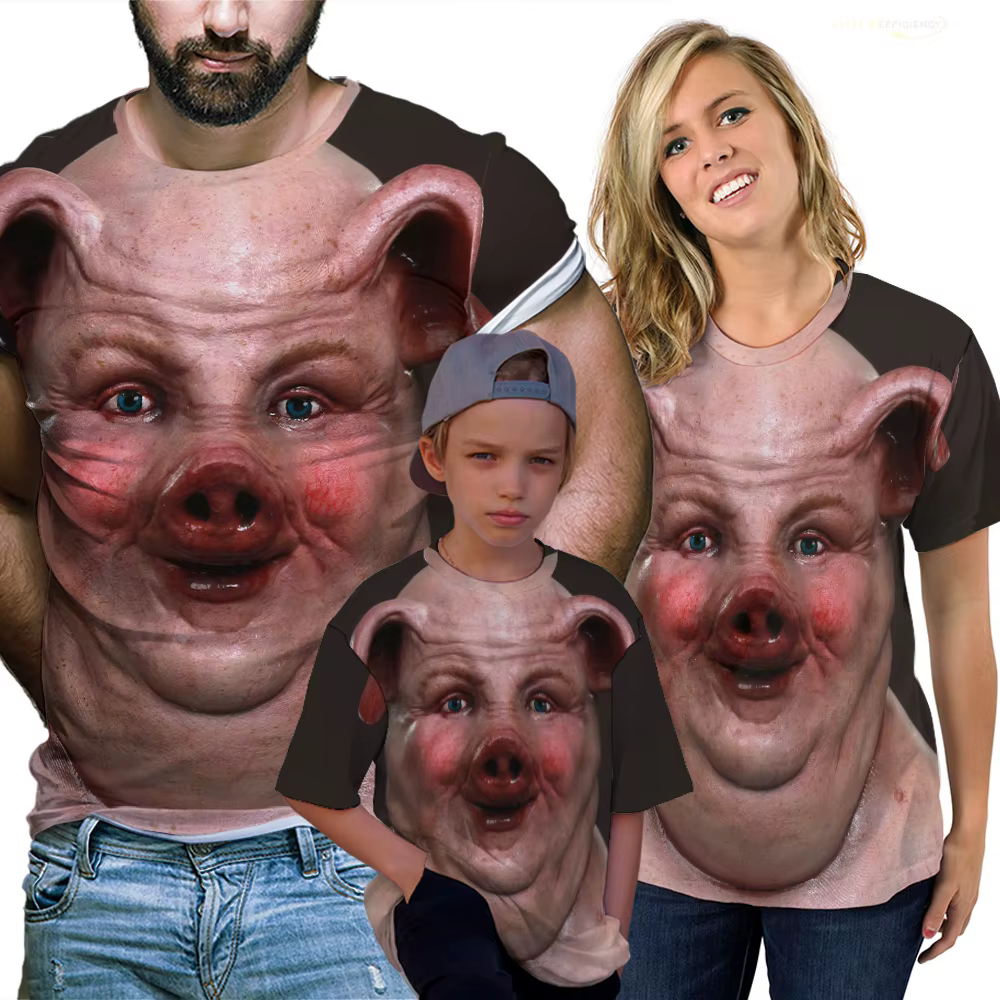 T-shirt graphique imprimé en 3D pour hommes