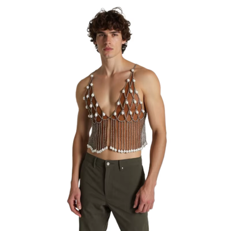 Débardeur de plage en perles pour hommes