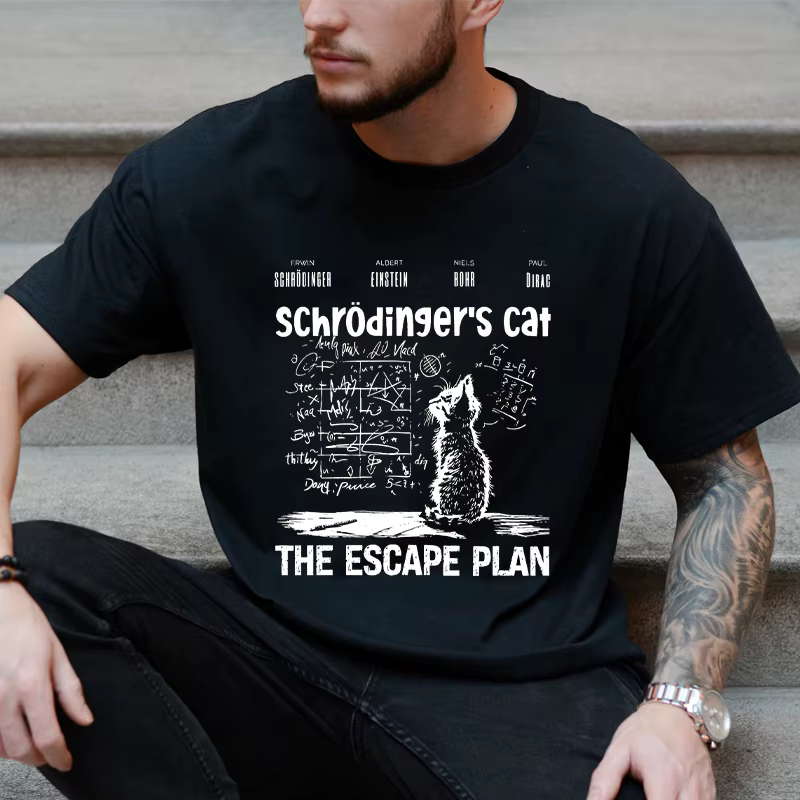 T-shirt pour hommes vêtements mode chat le Plan d'évasion Geeky imprimé t-shirts Harajuku à manches courtes