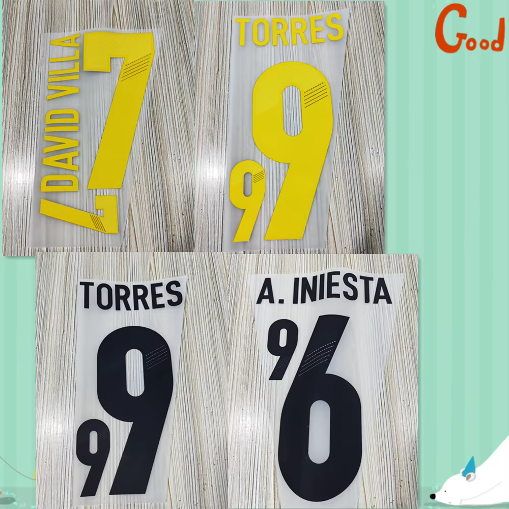 Impression de numéros de football Super A 2012 TORRES A.INIESTA DAVID VILLA