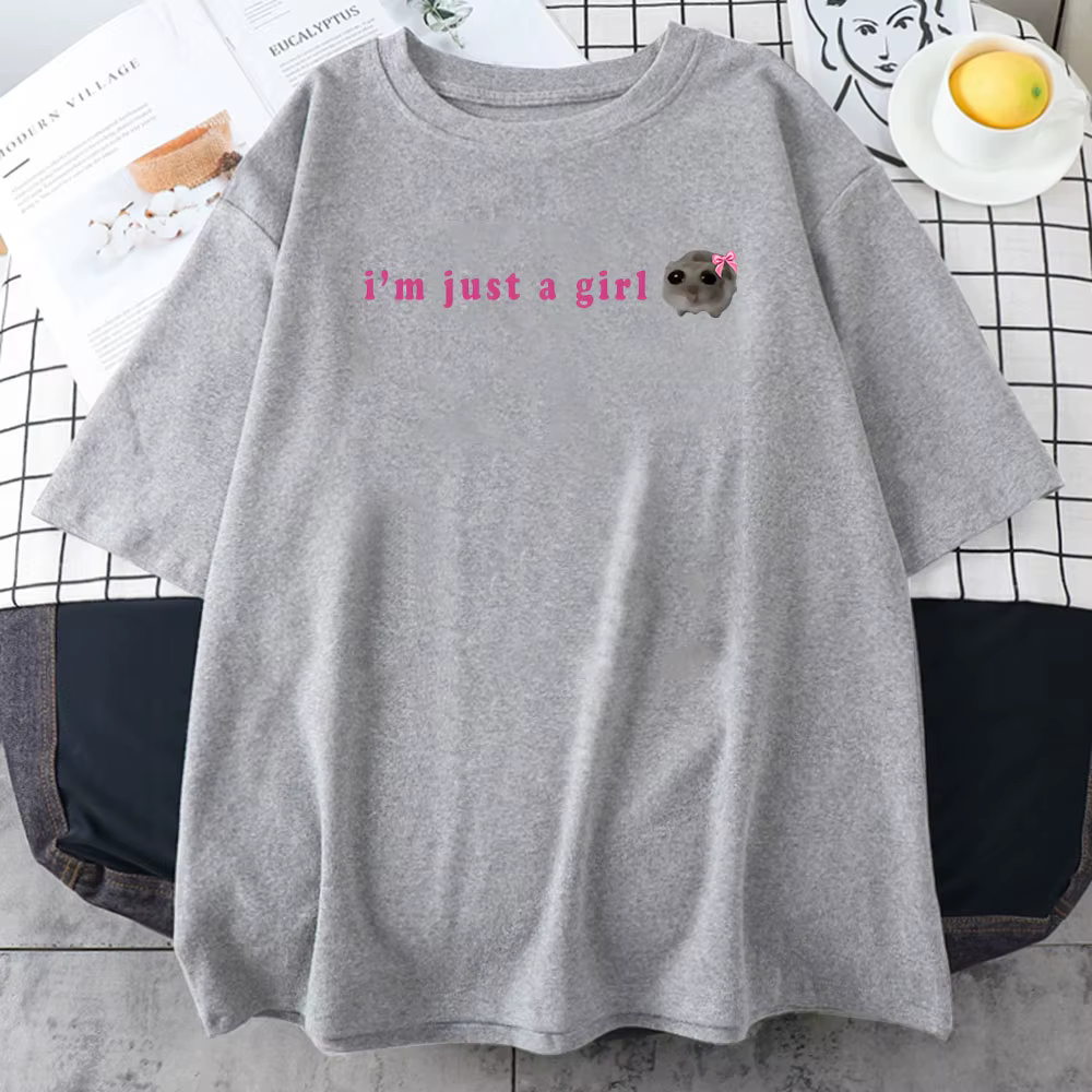 T-shirt en coton avec imprimé graphique de dessin animé pour femme et fille