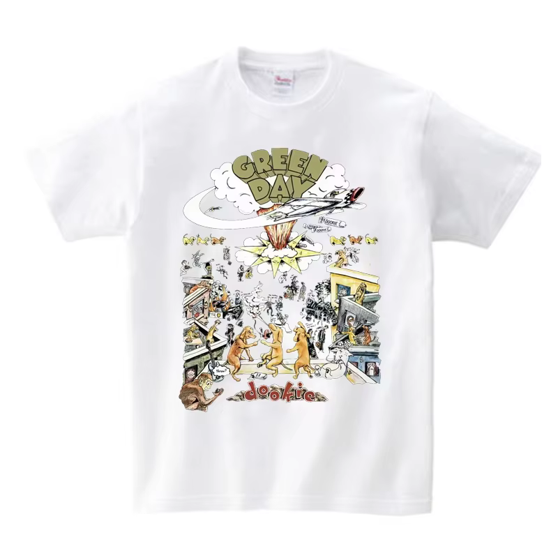 T-shirt noir vintage des années 90 avec motif de dessin animé