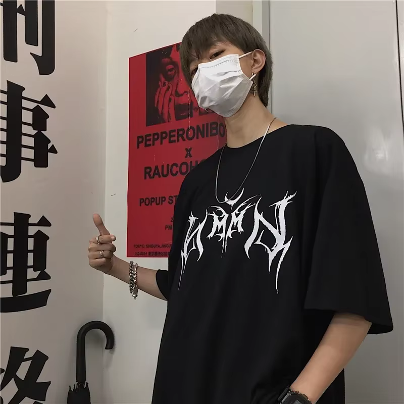 Femmes T-shirt Hip-Hop lâche Punk lettre impression hauts
