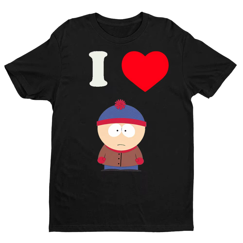 South Park thème I coeur rôle graphique imprimé T-shirt hommes femmes universel décontracté col rond manches courtes