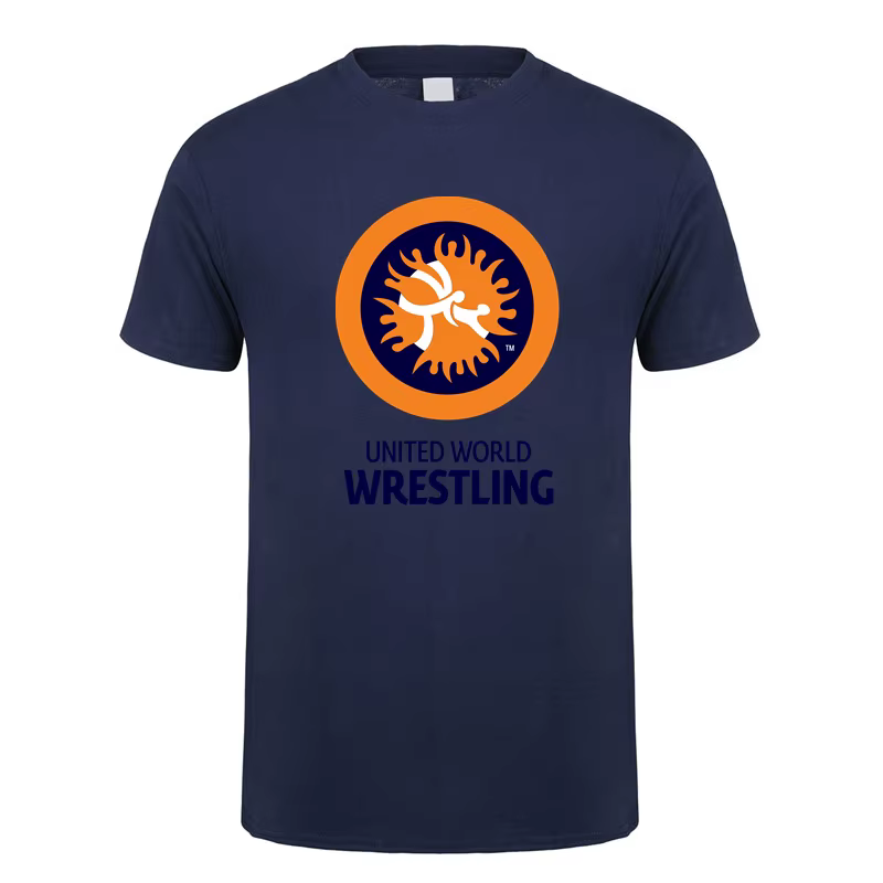 United World Wrestling T-shirt été hommes à manches courtes coton Cool UWW