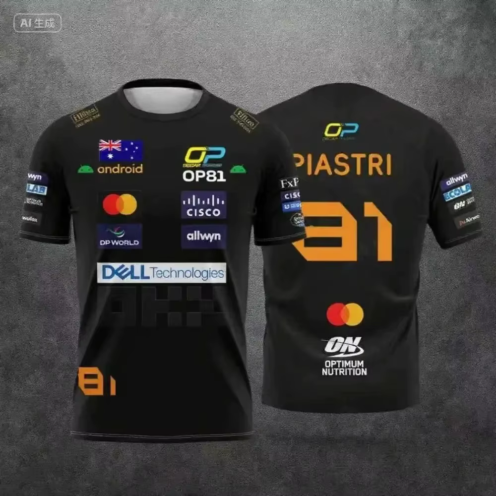 T-shirt de style combinaison de course McLaren Lando Norris n°4/81 2026 pour homme