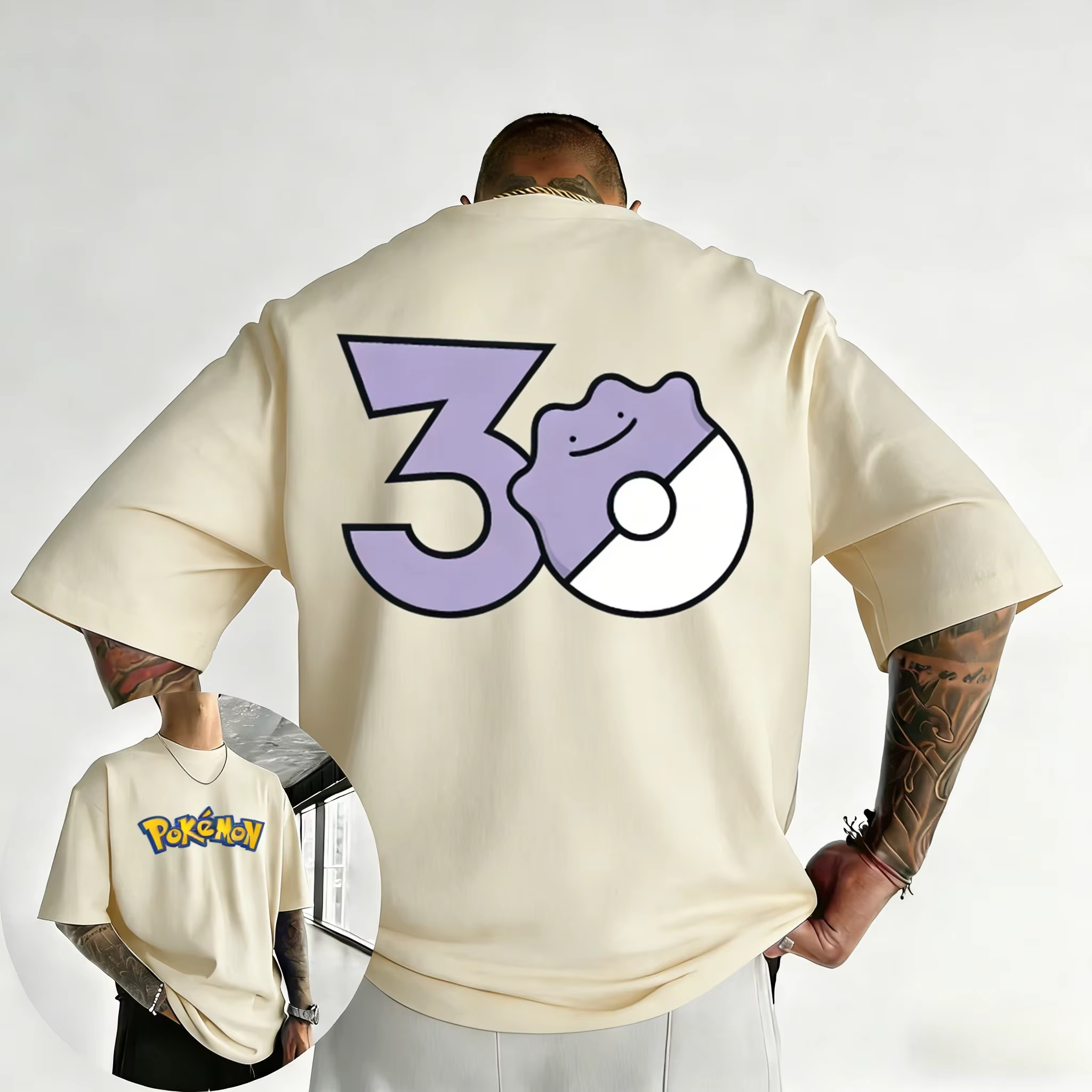 T-shirt imprimé Ditto Pokémon 30ème Anniversaire 2026 – Nouvelle collection été unisexe