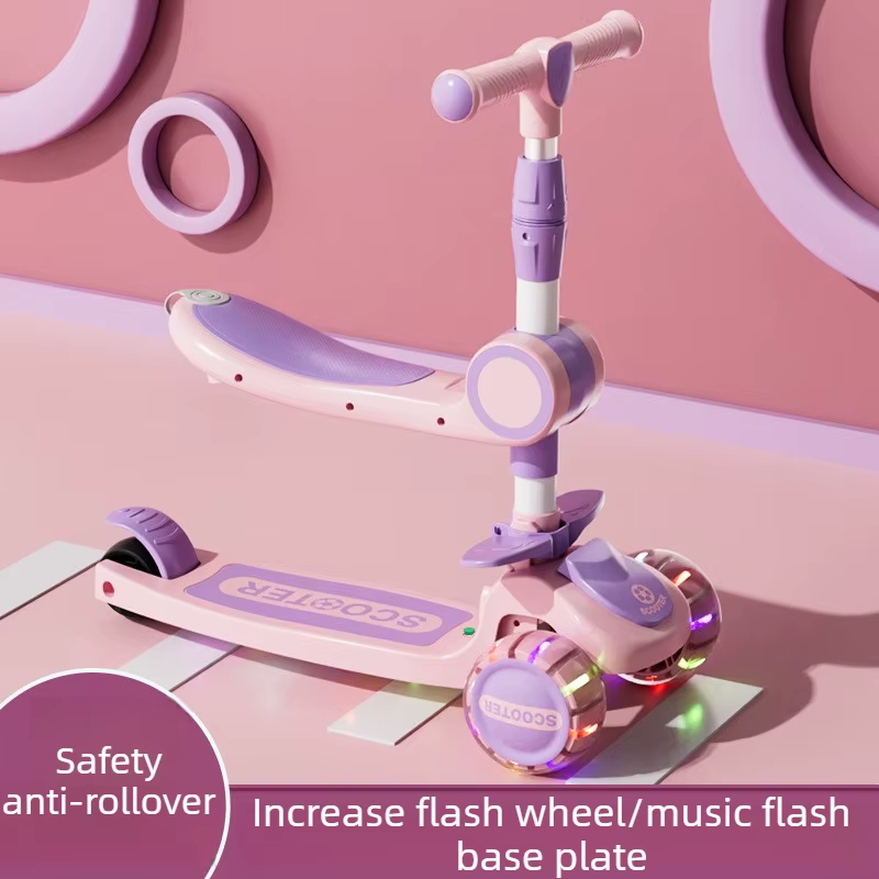 Nouvelle trottinette pour enfants de 1 à 3-6-10 ans, trottinette trois en un pour filles, garçons et bébés. Promenade en scooter