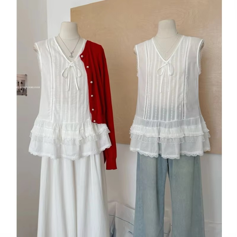Débardeur blanc chic pour femme avec dentelle