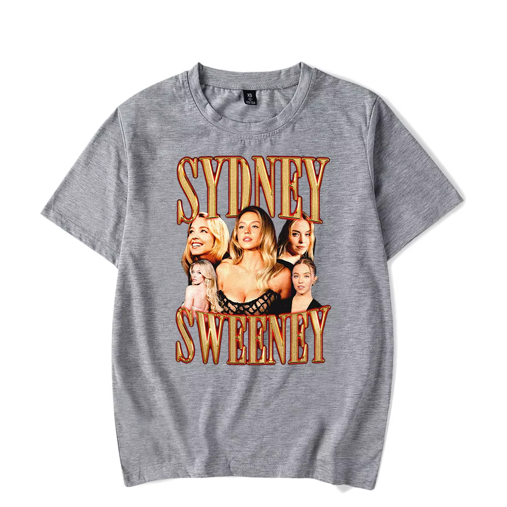 Sydney Sweeney-T-shirt à manches courtes pour hommes et femmes
