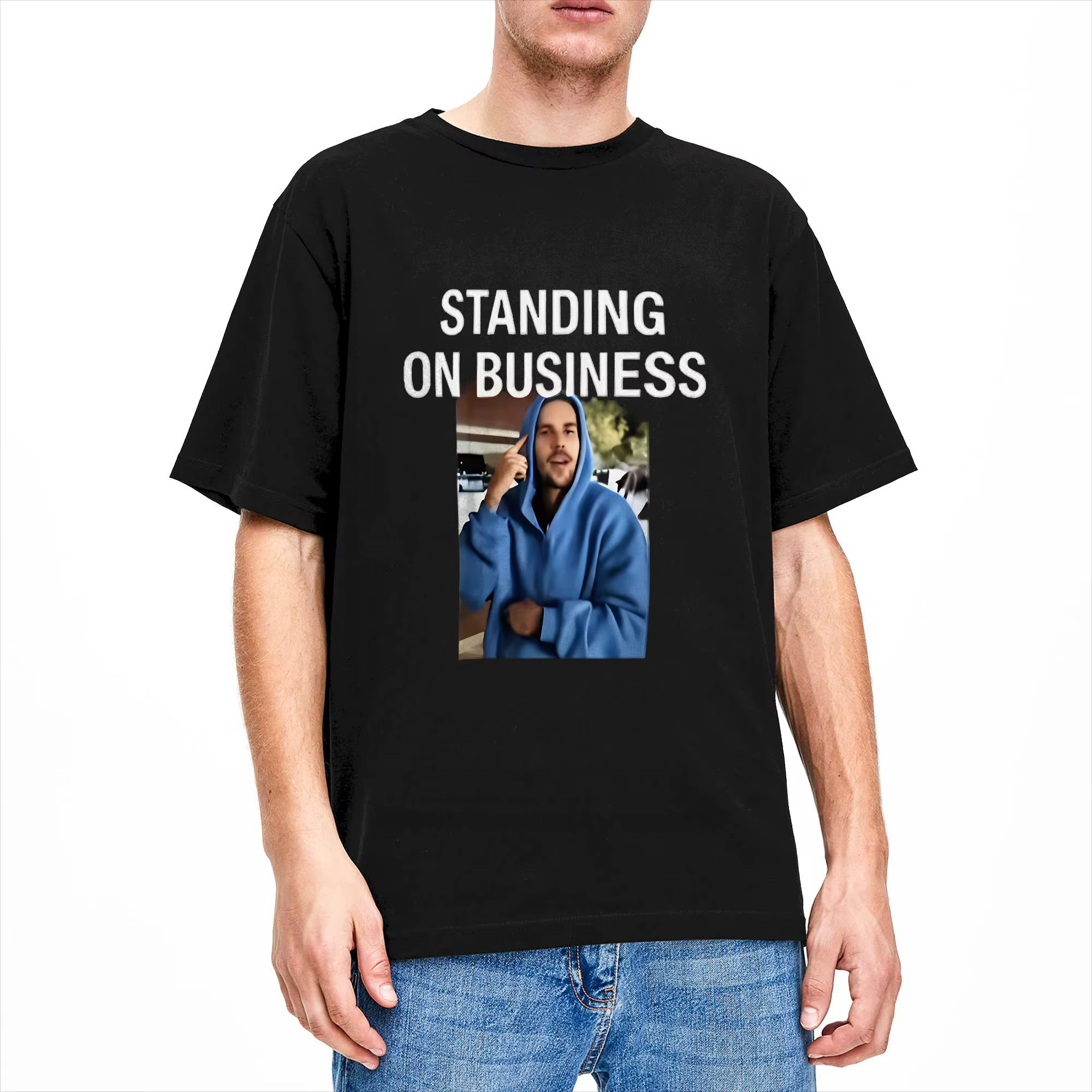 T-shirt Singer JB Justins Biebers pour hommes, en coton, décontracté, col rond, manches courtes, grande taille
