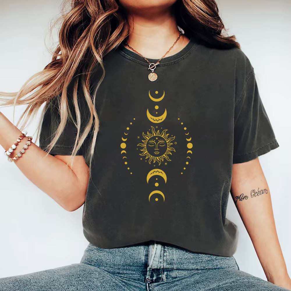 Soleil et lune étoiles T-Shirt céleste
