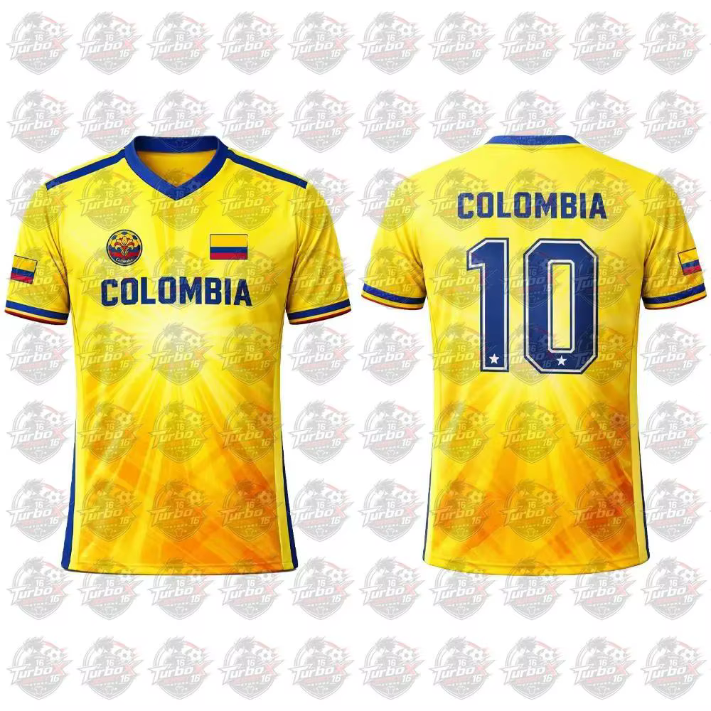 Nouveau Maillot de Foot 2026 Imprimé Drapeau Columbia pour Homme – T-shirt Sportif Respirant à Col Rond Unisexe – Idéal