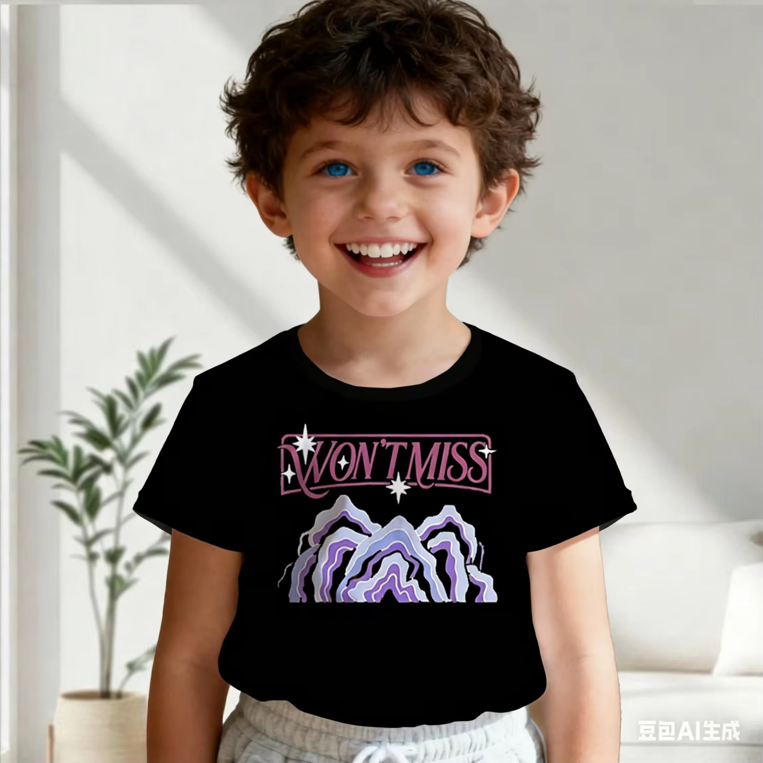 T-shirt à manches courtes avec imprimé graphique de dessin animé K-POP à la mode pour enfant/adulte, adapté aux activités de plein air et à un usage quotidien