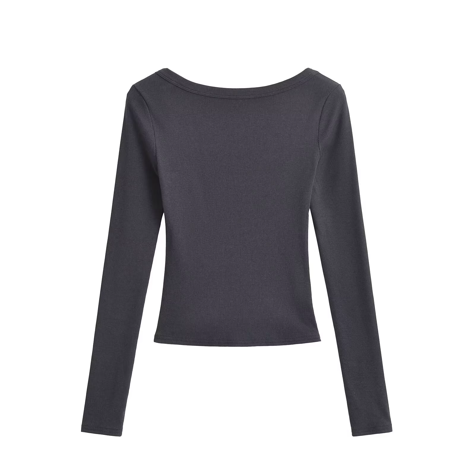 T-shirt manches longues pour femmes, haut à dos ouvert