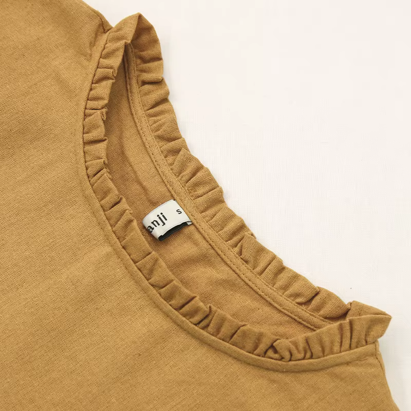 T-Shirt en Lin Rétro pour Femme