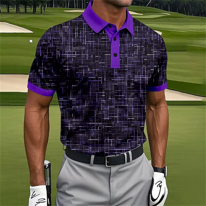 2025 nouveaux polos pour hommes 3d rayure imprimé vêtements