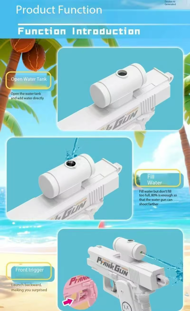 Pistolet à eau inverse Double face drôle-jouet de farces d'été