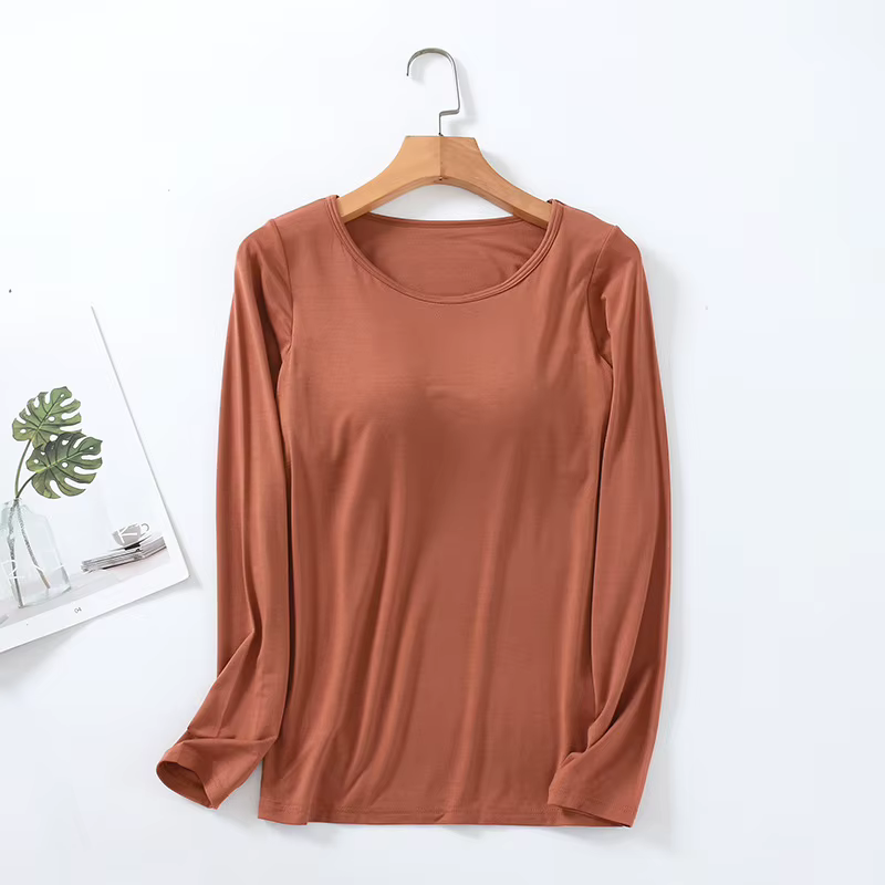 T-shirt Slim One Piece avec coussin de poitrine pour femme